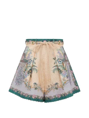 ZIMMERMANN Indra floral-print linen shorts