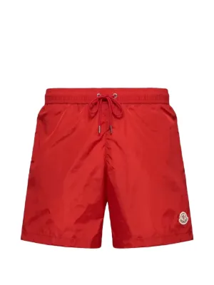 Moncler logo-patch drawstring swim shorts