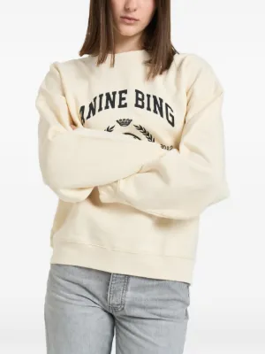 ANINE BING logo-embroidered graphic sweatshirt