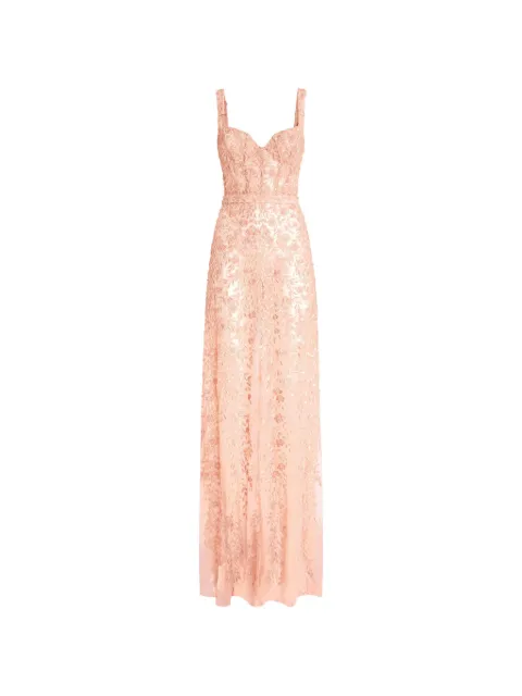Genny floral-embroidered sleeveless maxi dress