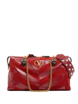 Valentino Garavani Panthea medium shoulder bag in suede and nappa with chevron motif