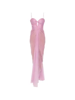 Maria Lucia Hohan Tomina ruched lace-up maxi dress