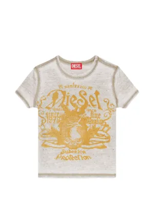 Diesel slim jersey T-shirt with print and studs