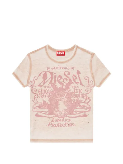 Diesel slim jersey T-shirt with print and studs