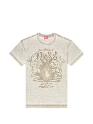 Diesel jersey T-shirt with burnout wash and studs