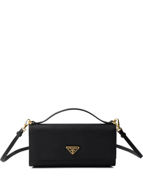 Prada Saffiano-leather wallet with shoulder strap