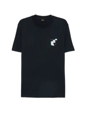 BOSS cotton-jersey T-shirt with printed artwork