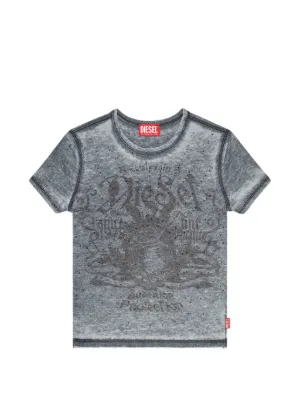 Diesel slim jersey T-shirt with print and studs