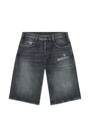 Diesel denim relaxed shorts with abrasions