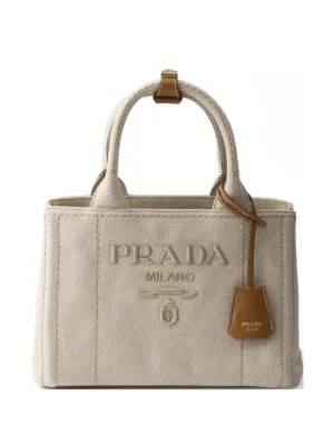 Prada Jardini&egrave;re small cotton canvas bag