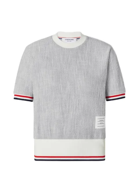 Thom Browne cotton-tweed RWB-stripe T-shirt