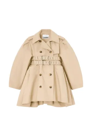 GANNI trench coat in double cotton