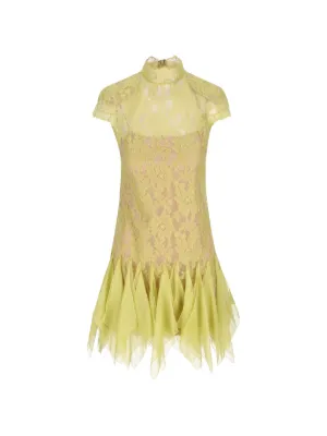 Valentino Garavani handkerchief-hem lace mini dress