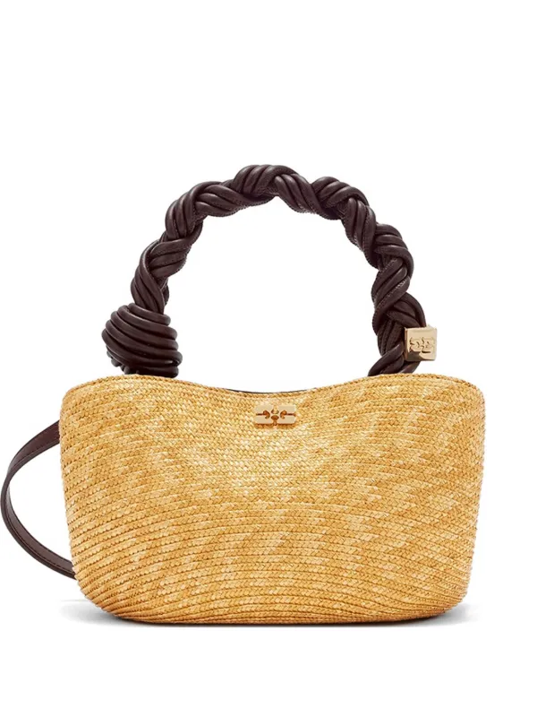GANNI Bou braided-handle tote bag