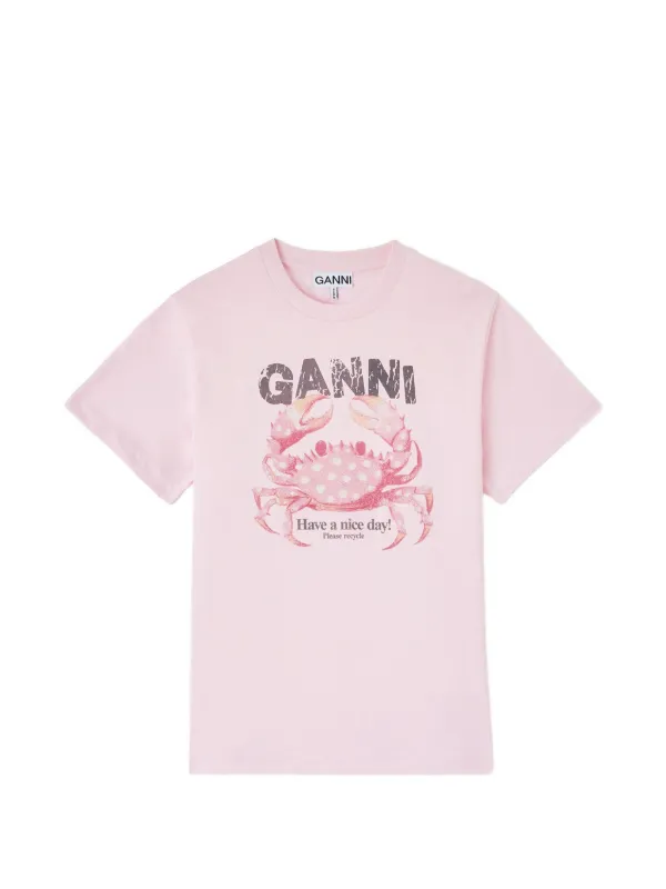 GANNI crab-print T-shirt