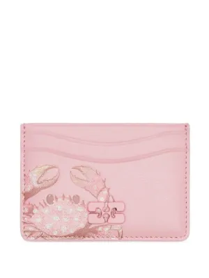 GANNI Bou card holder in pink