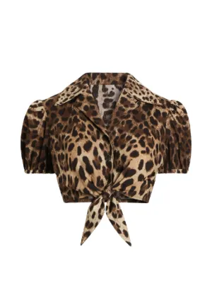 Dolce & Gabbana leo-print poplin shirt