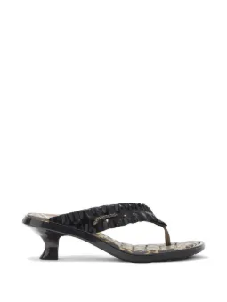 GANNI Melissa thong kitten heels in leopard