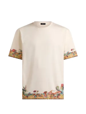 ETRO cotton jersey T-shirt with placed Paisley print