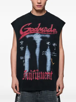 GODMADE graphic-print sleeveless T-shirt