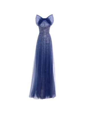 Gemy Maalouf sequin-embellished bow-detail dress