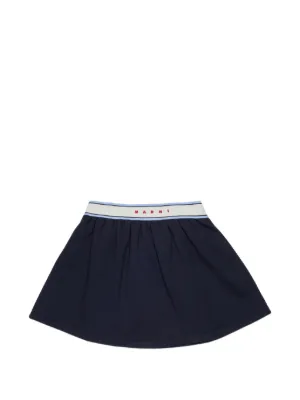 Marni Kids logo-waistband skirt