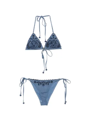 ZIMMERMANN embroidered scalloped-edge bikini