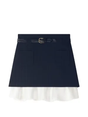 SANDRO pinstripe ruffled skirt