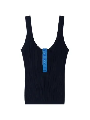 SANDRO ribbed-knit contrast-placket sweater