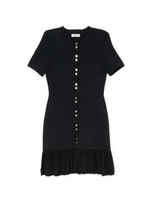SANDRO ruffle-trim button-detail mini dress