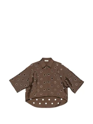 SANDRO eyelet-embellished oversized shirt