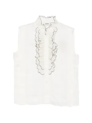 SANDRO ruffled collar shirt