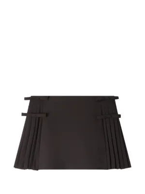 SANDRO pleated bow-detail mini skirt