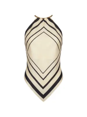 Nicholas Skye top - ivory black scarf print