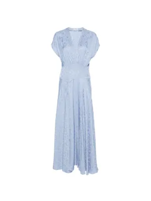 Maje floral-jacquard V-neck maxi dress
