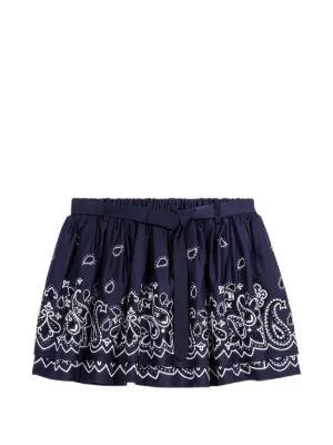 Maje short embroidered ruffled skirt