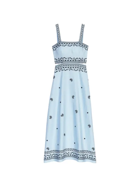 Maje floral-embroidered midi dress