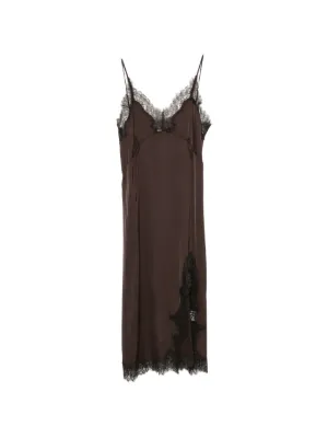 Maje lace-trim midi dress