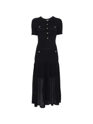 Maje ribbed-knit button-up midi dress