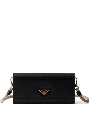 Prada leather wallet with shoulder strap