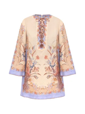 ZIMMERMANN Indra floral-print lace-up mini dress