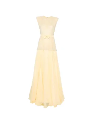 SILK LOVE & LACE Mabel bow-detail maxi dress
