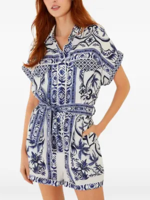 FARM Rio Wonderful City belted playsuit