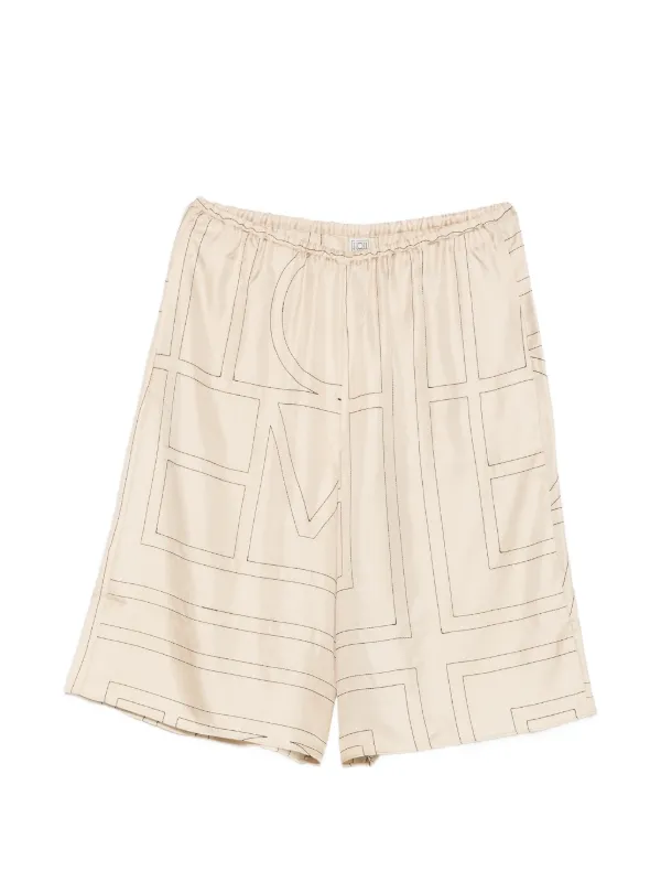 TOTEME monogram-embroidered culottes