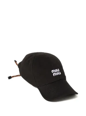 Miu Miu logo-embroidered drawstring baseball cap