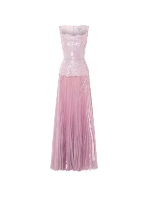 Rami Al Ali sequin-embellished pleated maxi gown