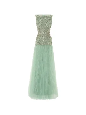 Rami Al Ali fully beaded pleated maxi gown