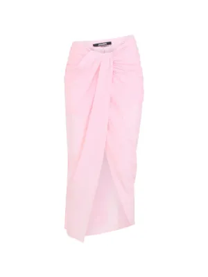 Jacquemus The Par&eacute;o draped wrap-style midi skirt