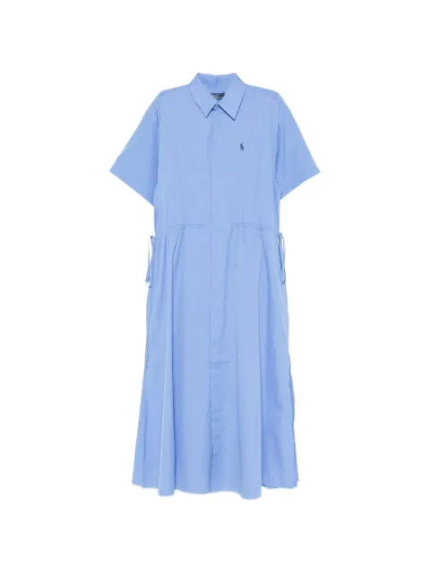 Polo Ralph Lauren logo-embroidered drawstring-waist midi shirt dress