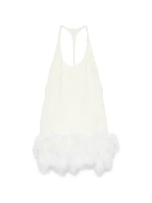 Vestiaire d'un Oiseau Libre feather-trim backless dress
